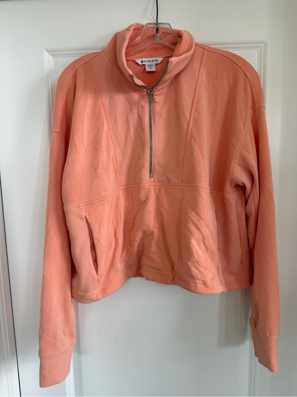 Athleta Peach Half-Zip Bomber Pullover